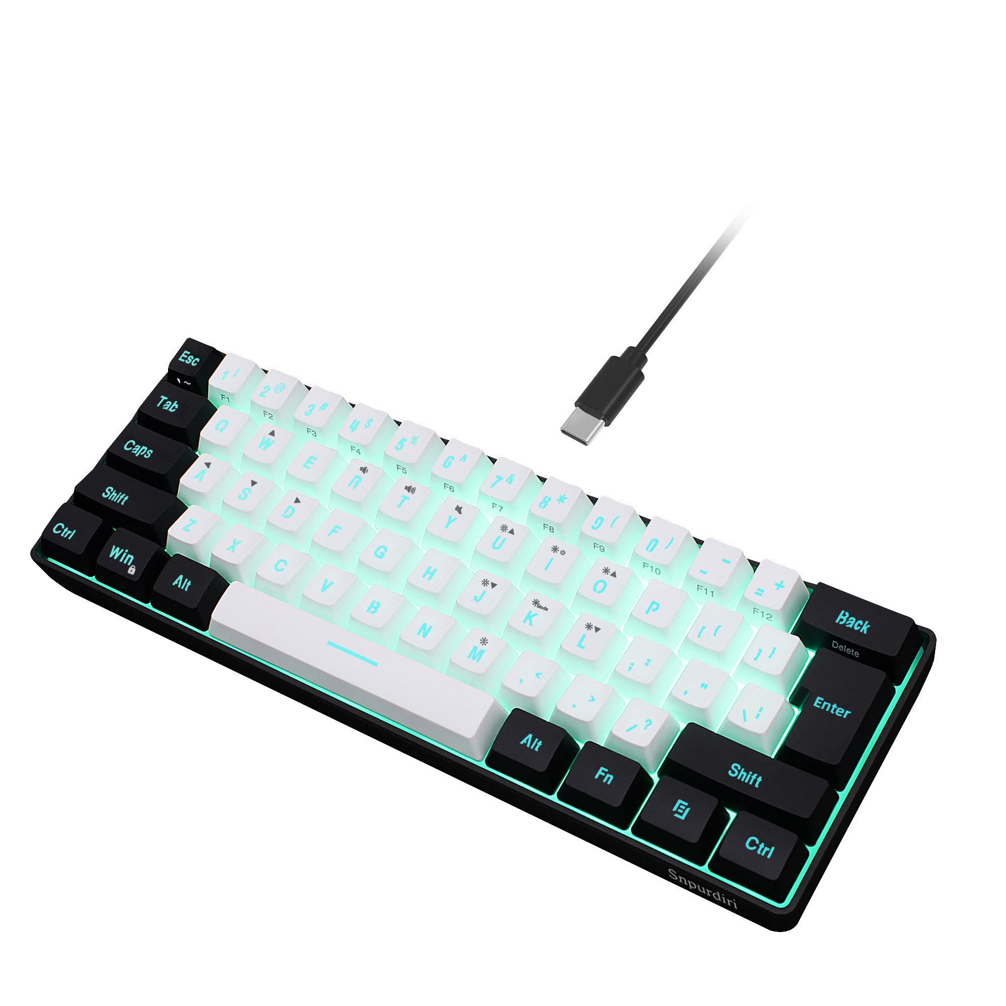 Snpurdiri Tastiera Gaming Cablata 60% RGB (61 tasti)