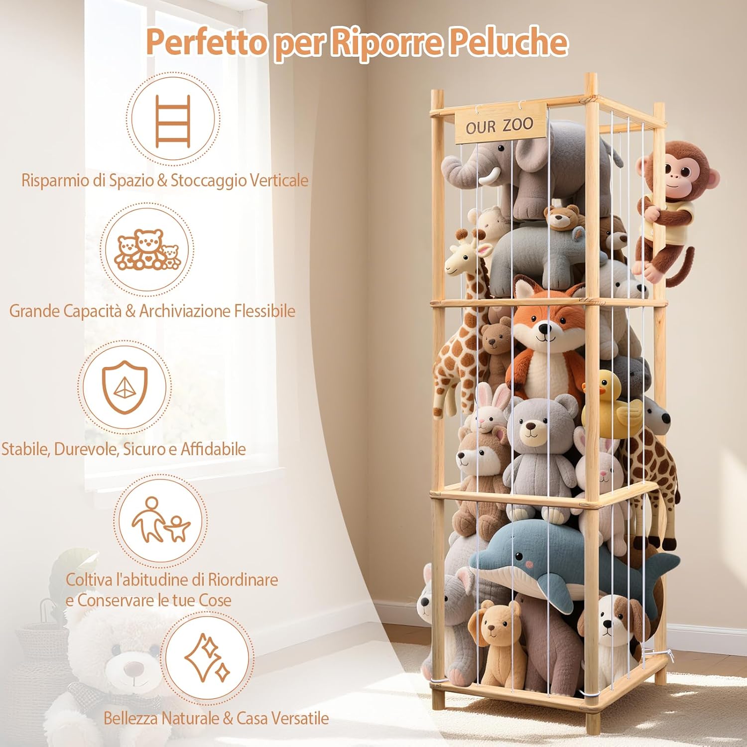 Porta Peluche Verticale Grande Capacità - immagine 2