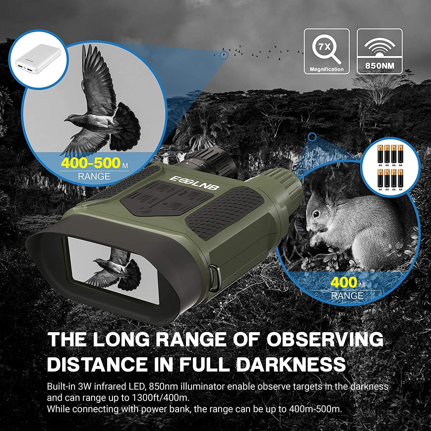 Esslnb Binocolo Visione Notturna 7x31 con Schermo LCD - immagine 5