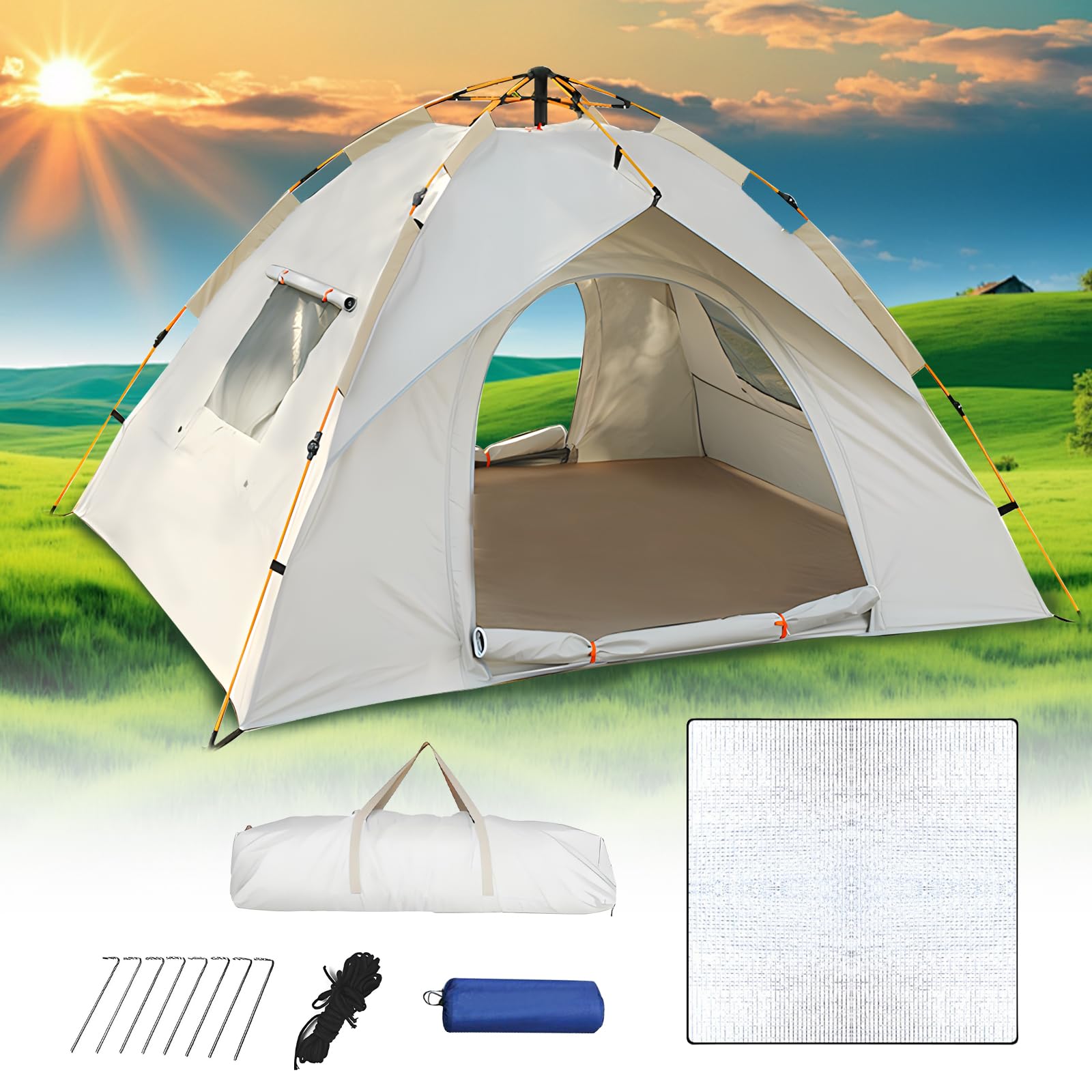 Tenda Campeggio Pop Up 2-4 Posti Ultraleggera