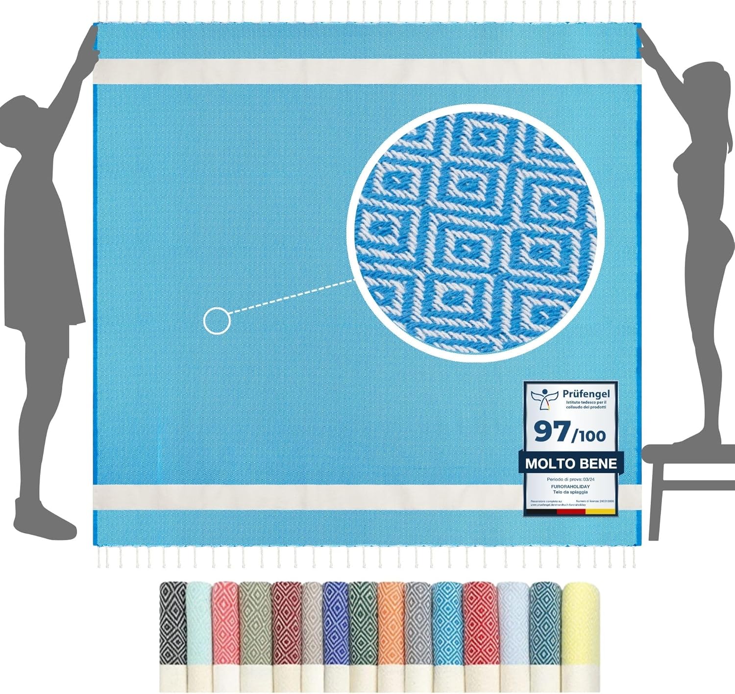 furora HOLIDAY Telo Mare Grande Cotone 200x200 cm