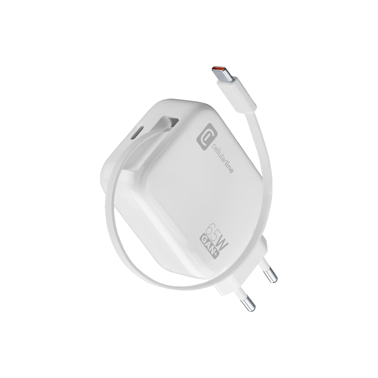Cellularline Caricabatterie Rete 65W USB-C GaN, Bianco