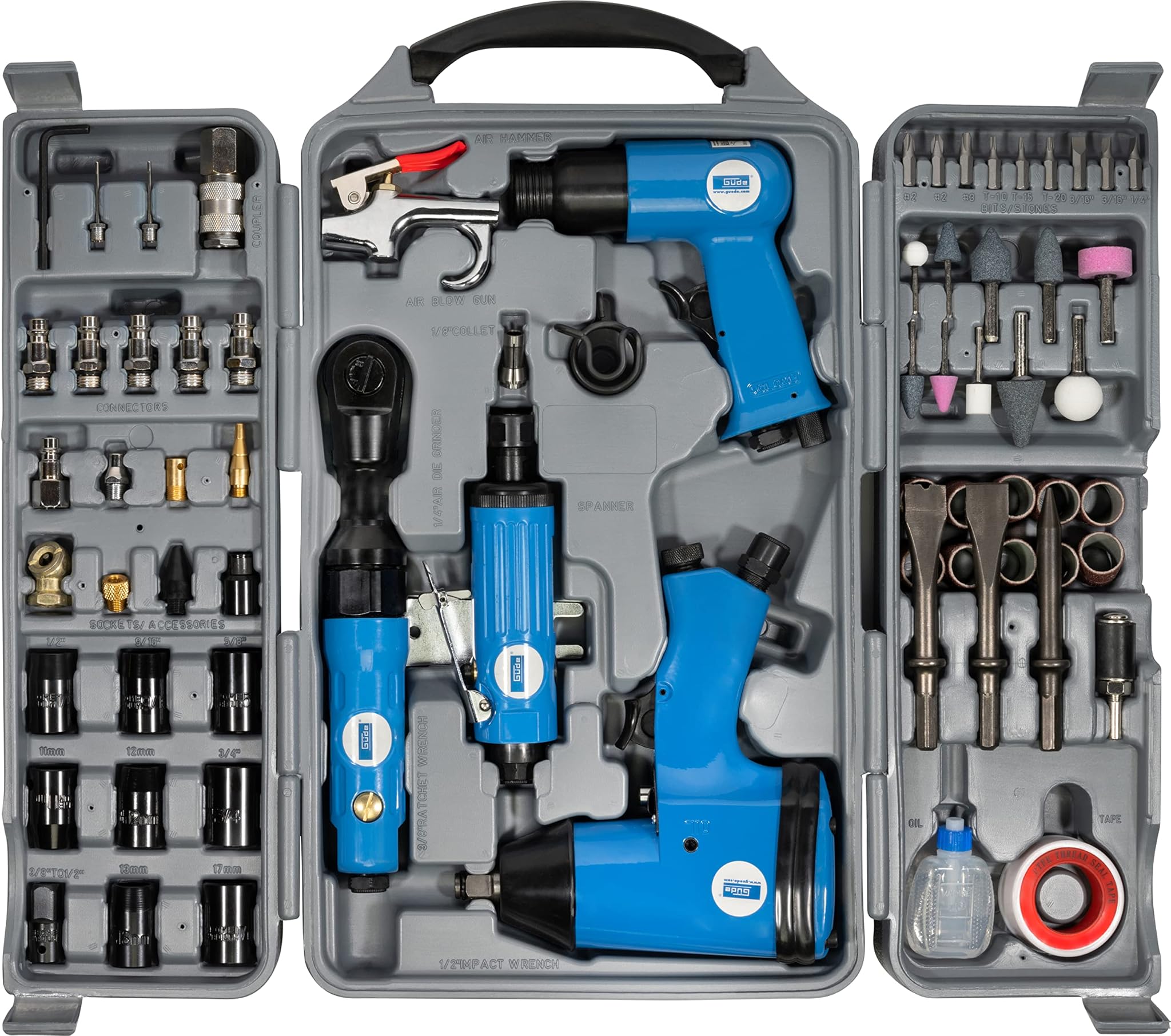Güde - Set di Utensili ad Aria compressa ed Accessori, da 71 Pezzi