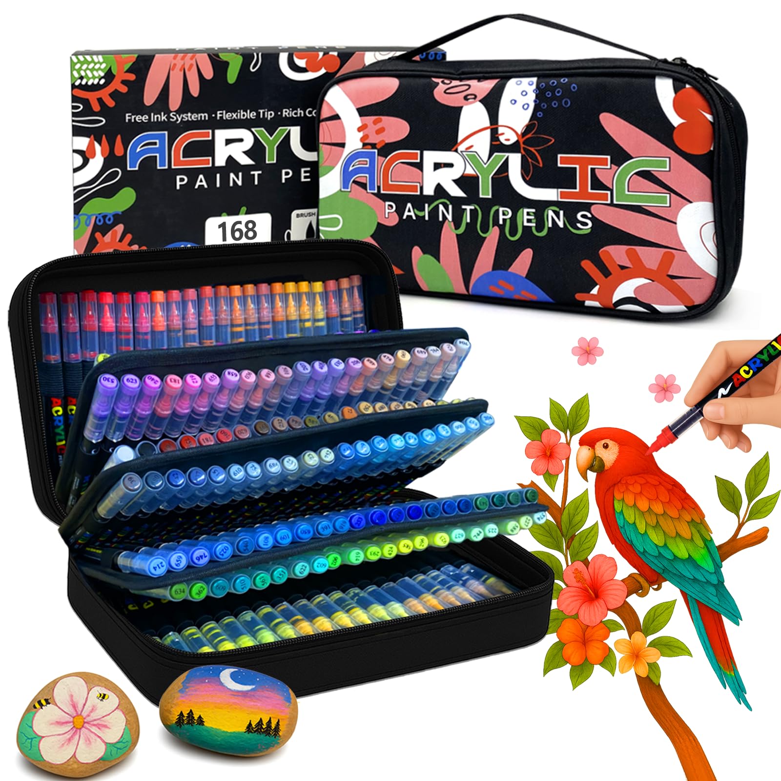 Pennarelli Acrilici Brush Pen - Set 168 Colori