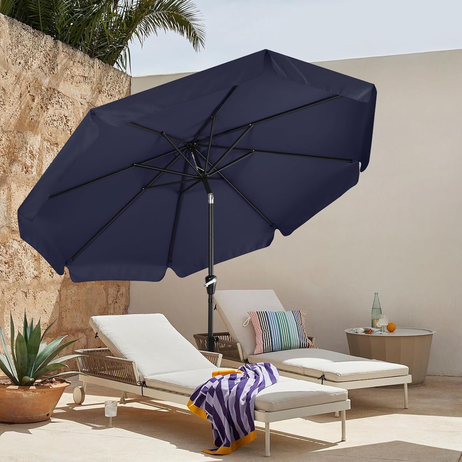 Mastercanopy Mantovana Ombrellone 2,7m, Blu Navy - immagine 2