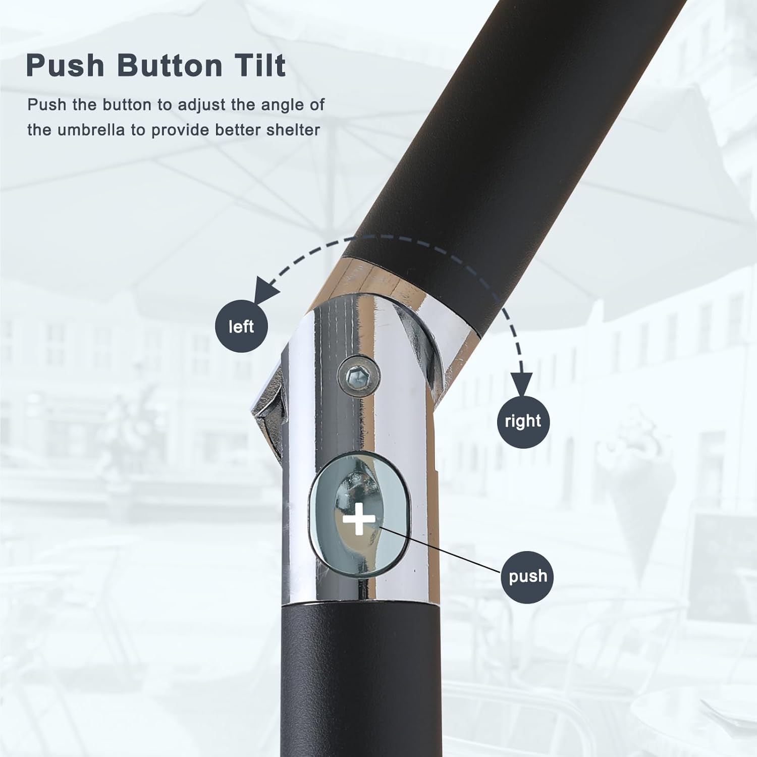 Mastercanopy Mantovana Ombrellone 2,7m, Blu Navy - immagine 7