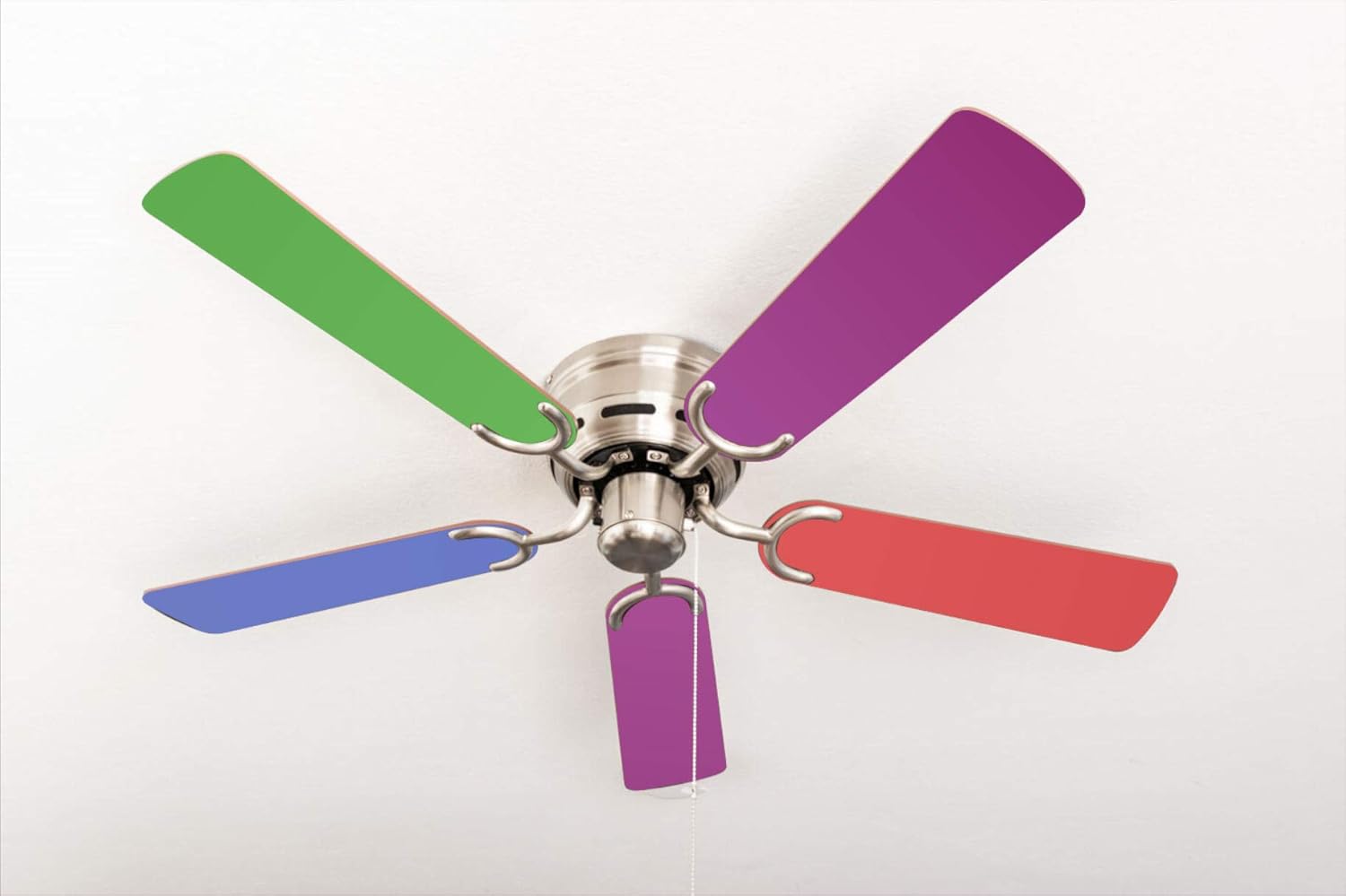 Ventilatore da soffitto extra piatto Kisa Multicolor in nichel spazzolato