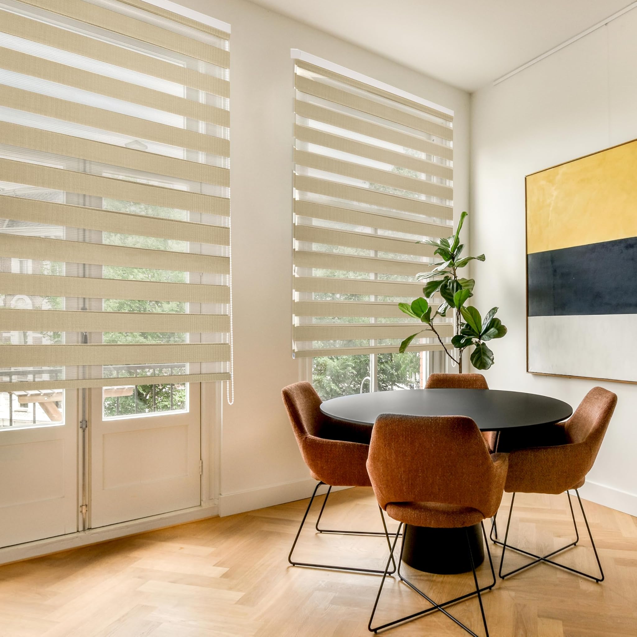 Blindecor Lira - Tenda a Rullo Giorno e Notte Beige