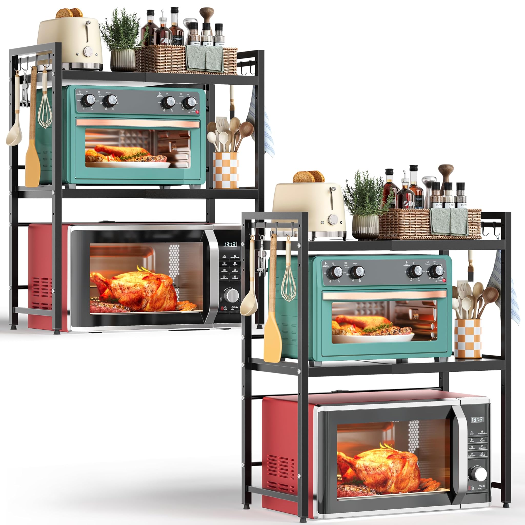 Netel 2 Scaffali Espandibili per Microonde a 3 Livelli