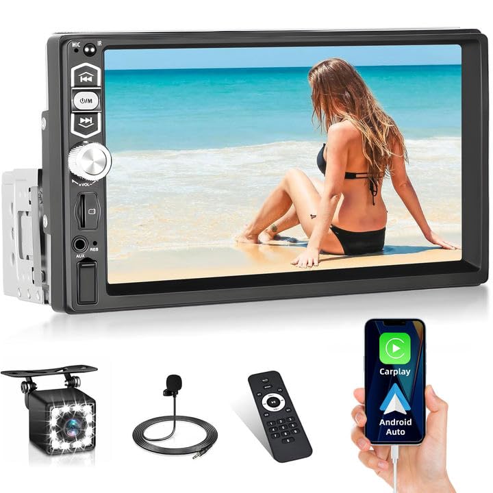 Hikity 1 DIN Autoradio 7 Pollici Carplay Android Auto