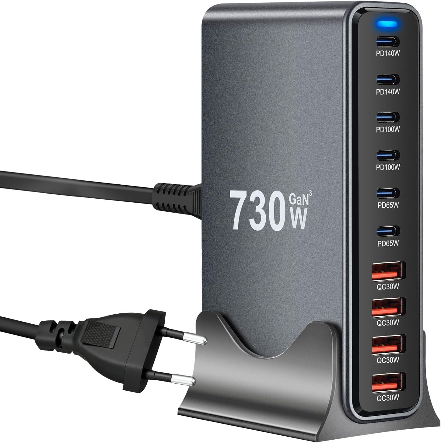 Caricatore USB Multiplo 730W 10 Porte Ricarica Rapida - immagine 1