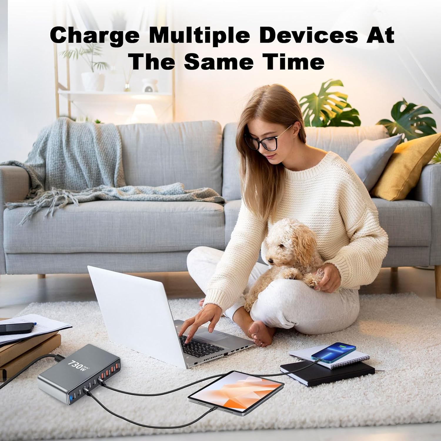 Caricatore USB Multiplo 730W 10 Porte Ricarica Rapida - immagine 7