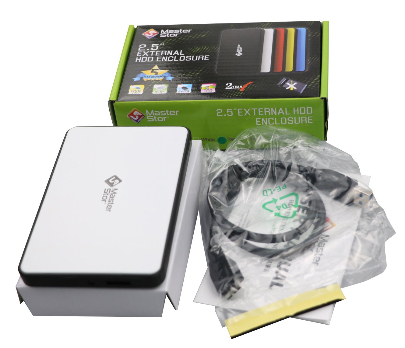Masterstor - Unità Disco Rigido Esterno 1TB, Bianco
