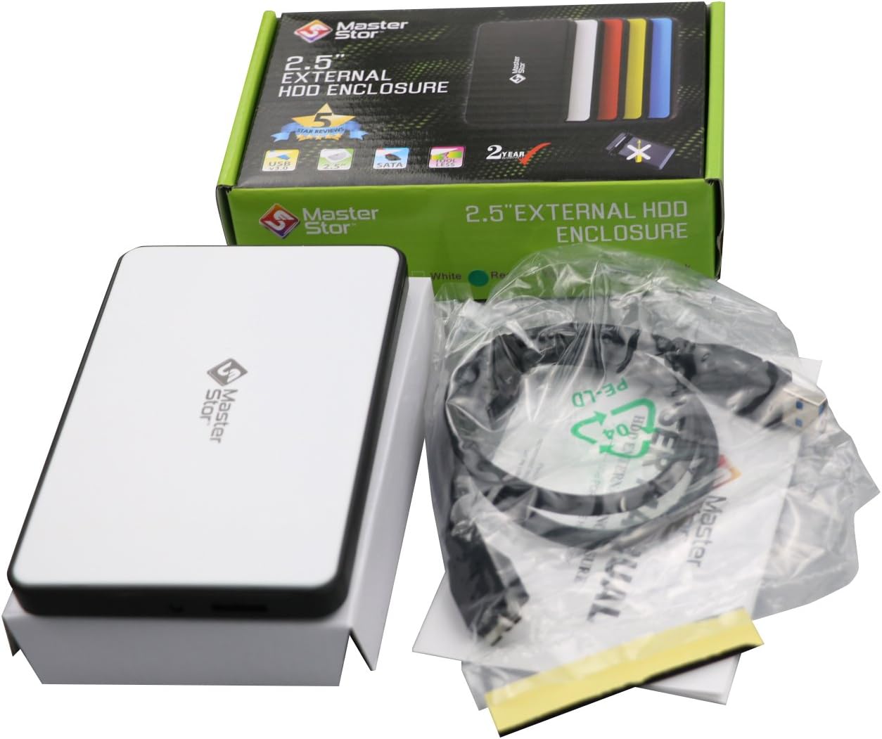 Masterstor - Unità Disco Rigido Esterno 1TB, Bianco - immagine 1