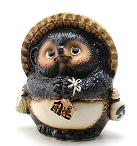 Shigaraki Pottery Raccoon Dog Onegai Tanuki Maschio 22cm