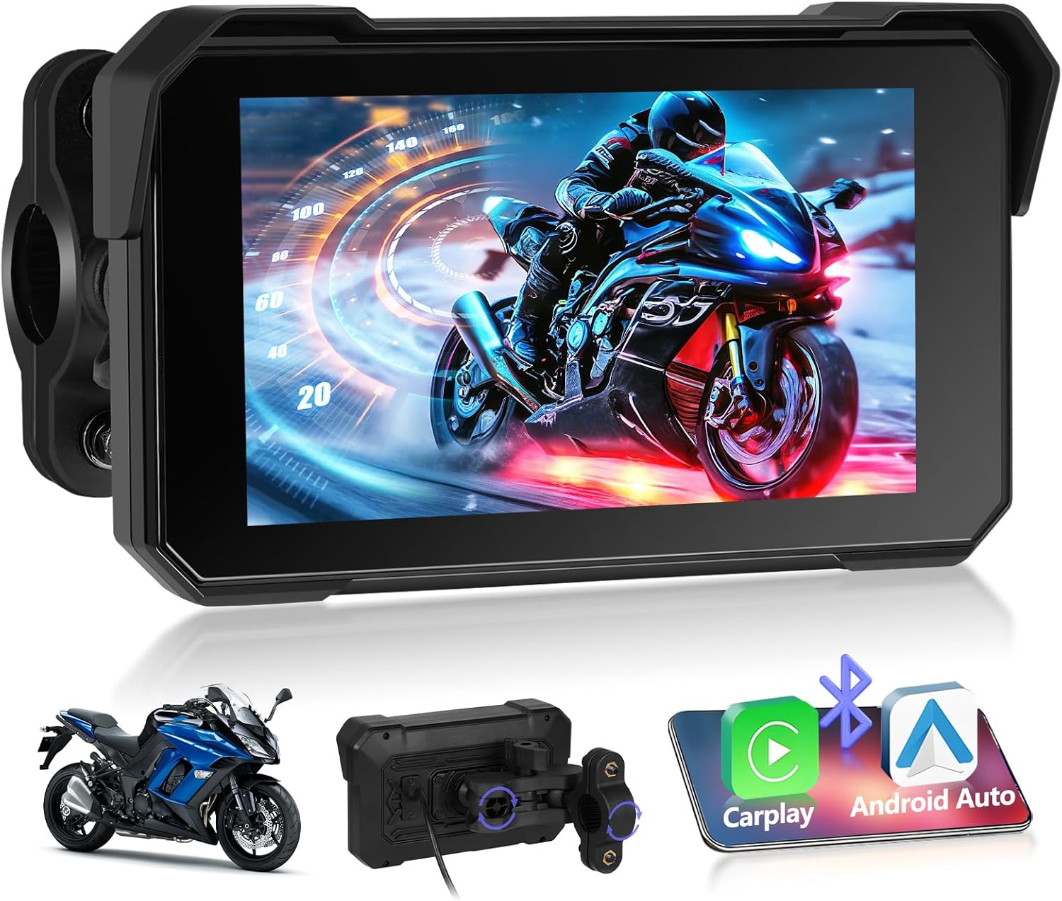 Navigatore Moto con A-pple CarPlay e Android Auto Wireless - immagine 1