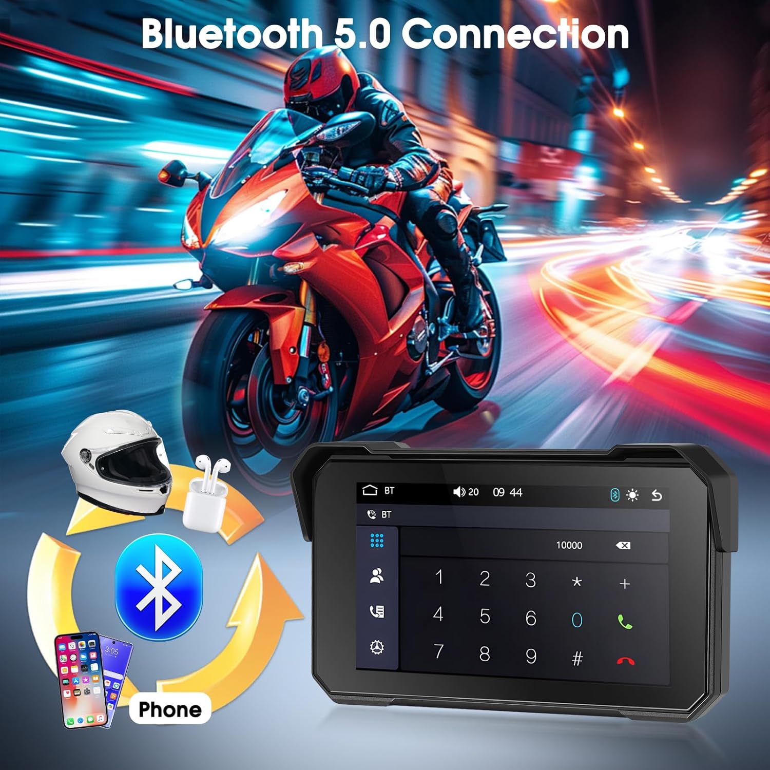 Navigatore Moto con A-pple CarPlay e Android Auto Wireless - immagine 4