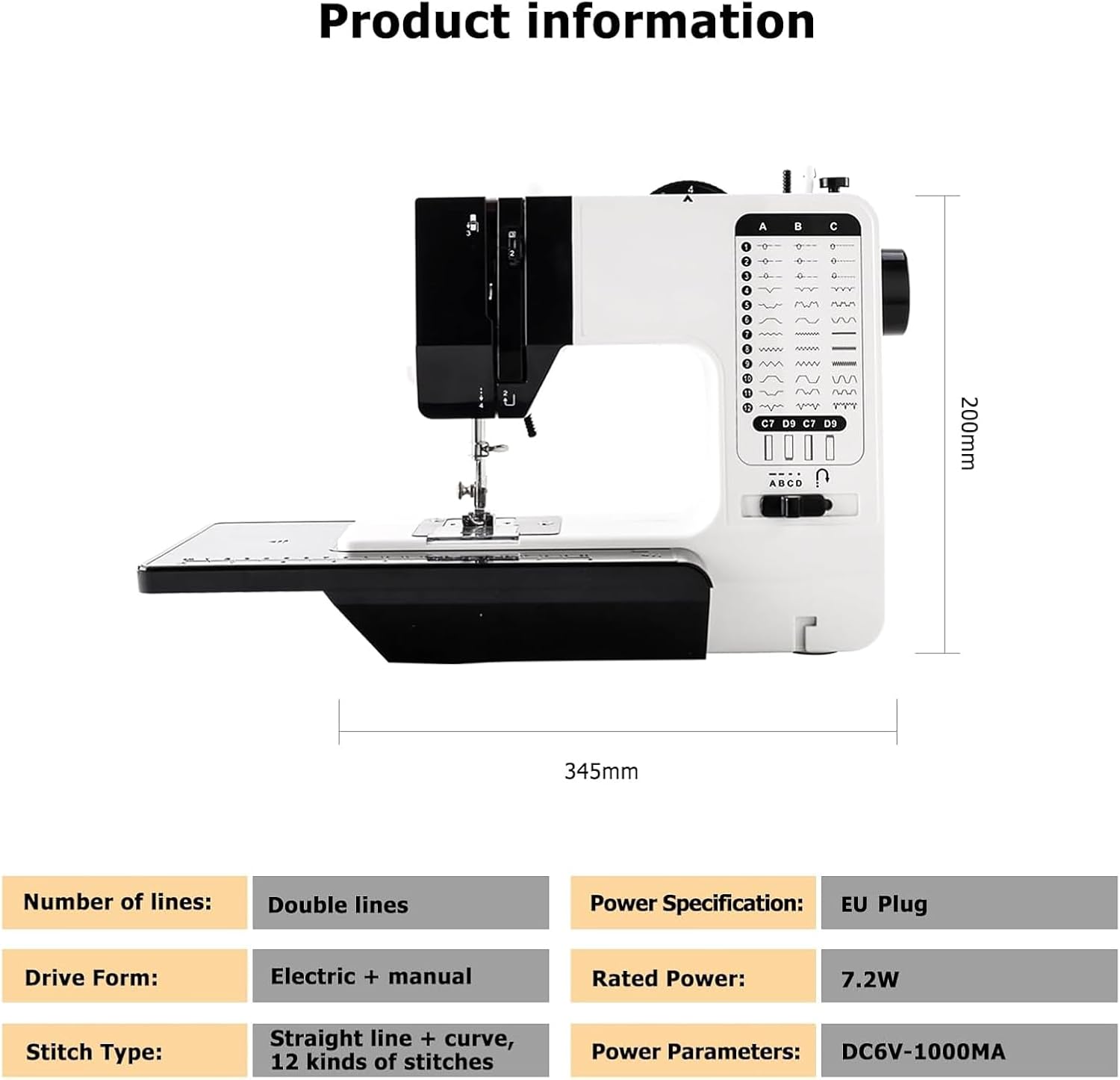 Mini Macchina da Cucire 738 Punti Doppio Filo - immagine 2
