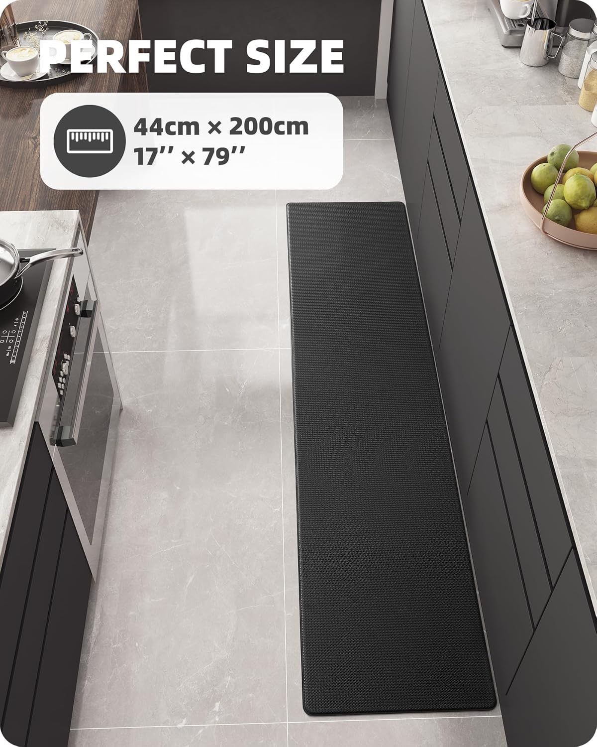 Color G Tappeto Cucina 44x200cm, Nero - immagine 6