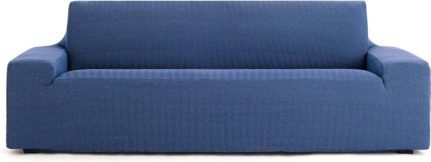 ECOMMERC3 Copridivano Bielastico 4 Posti, Blu