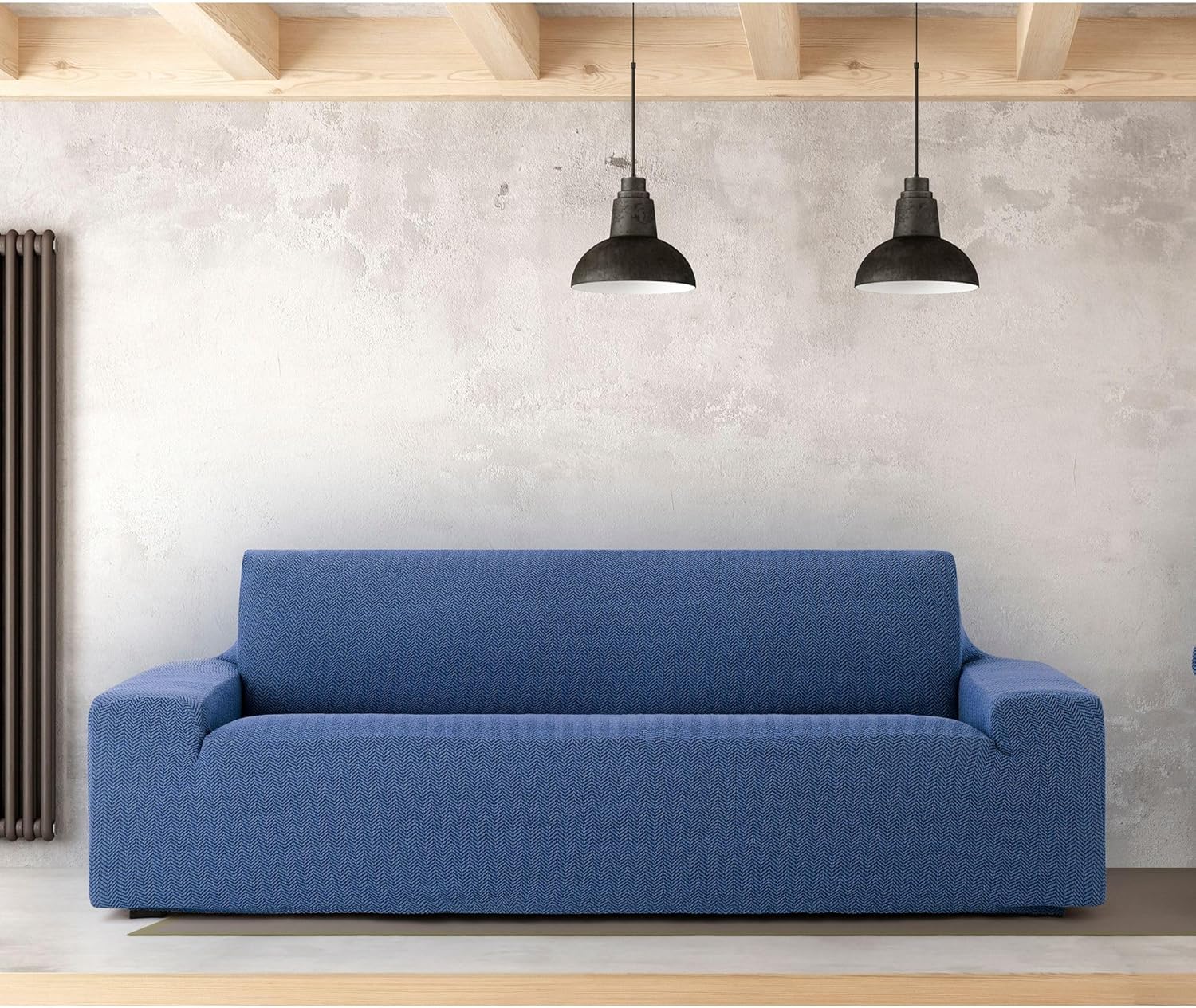 ECOMMERC3 Copridivano Bielastico 4 Posti, Blu - immagine 3