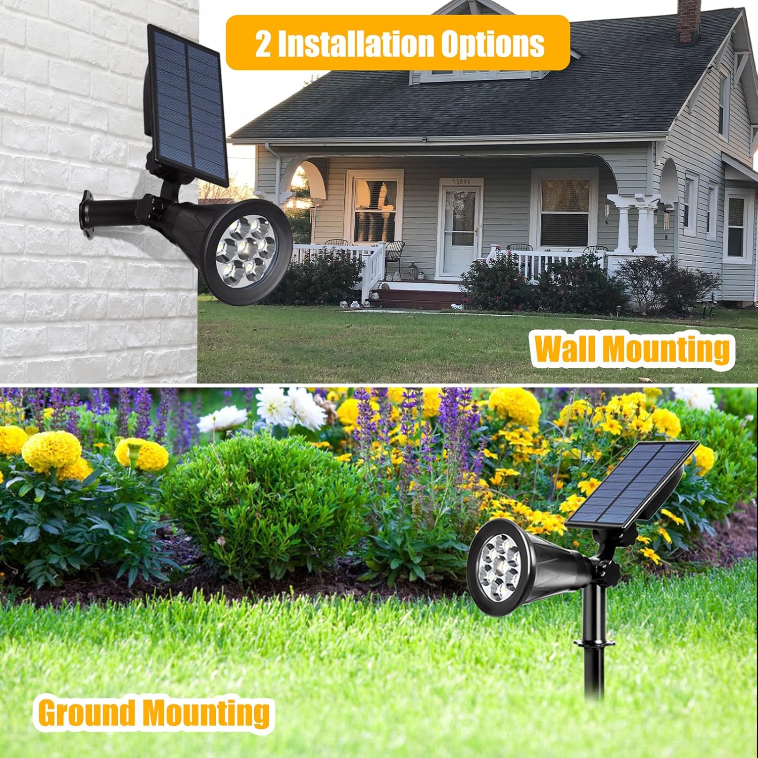 T-sun Faretto Solare da Esterno (2 Pack), Giallo - immagine 5