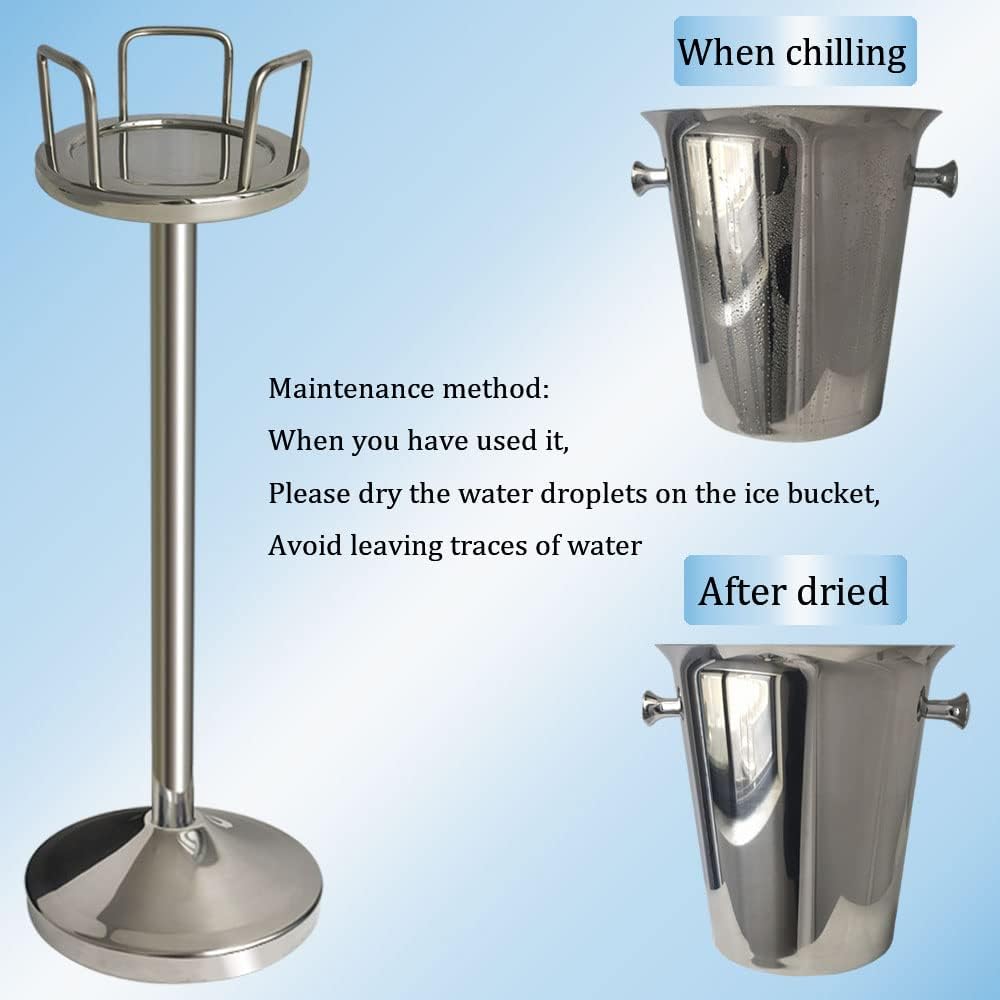 Secchiello Ghiaccio con Supporto 5L d'Argento 91cm - immagine 5