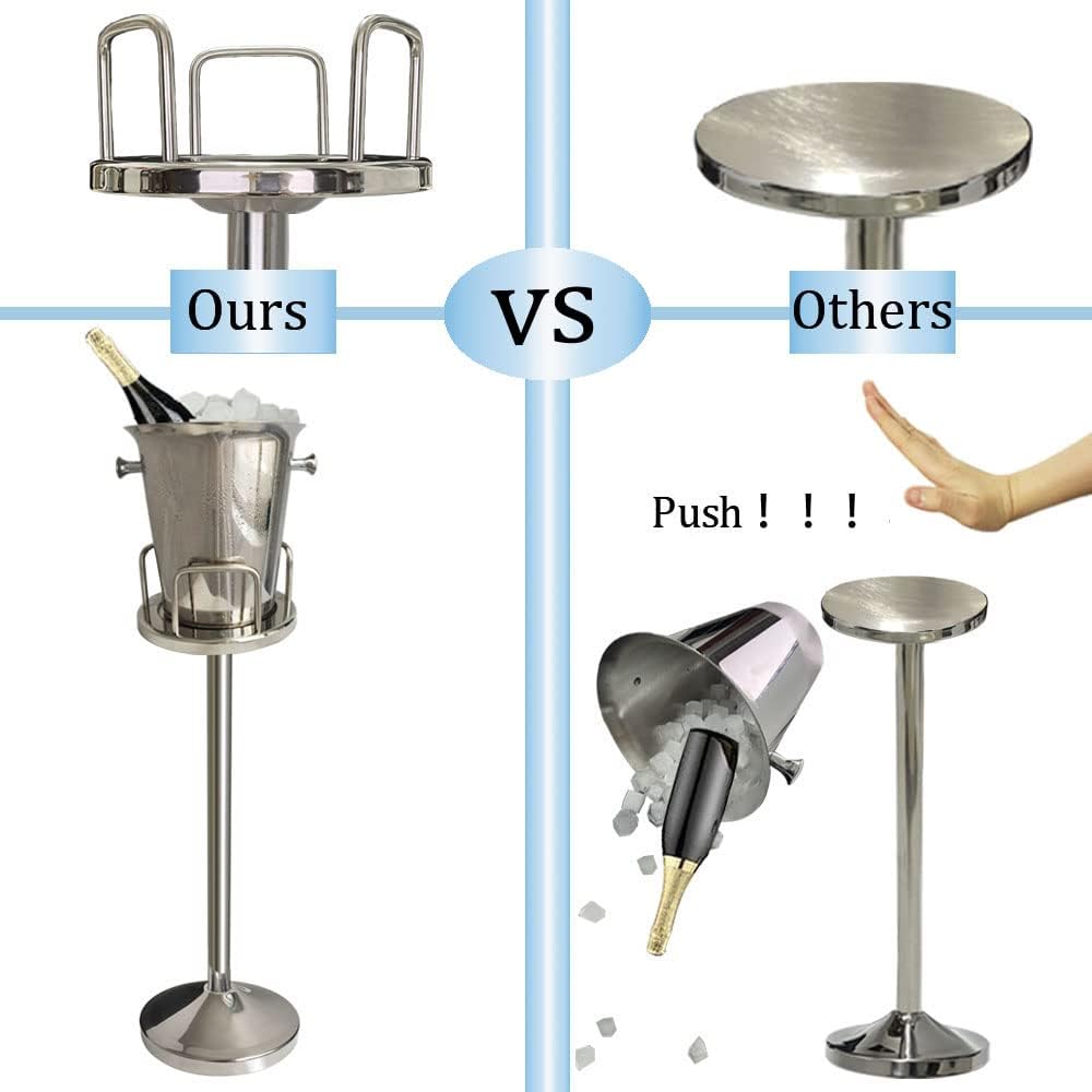 Secchiello Ghiaccio con Supporto 5L d'Argento 91cm - immagine 7