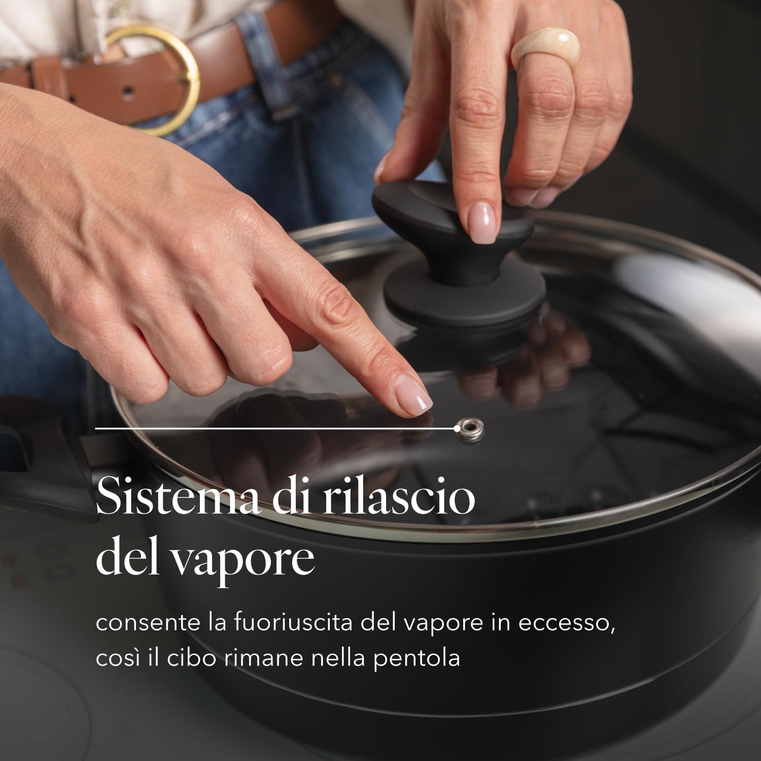 Florina Pentola Alluminio 4L 24cm, Nera - immagine 6