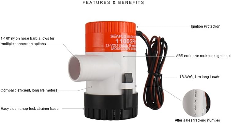 Pompa di sentina SEAFLO 69 LPM - immagine 2