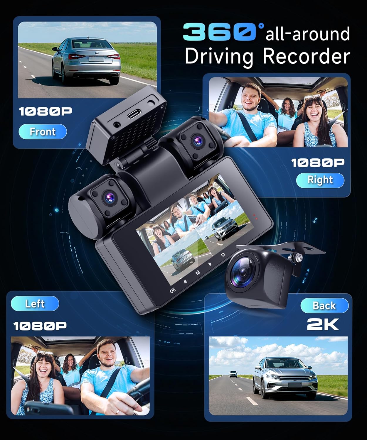 Dashcam Auto Anteriore e Posteriore 2K con WiFi - immagine 3