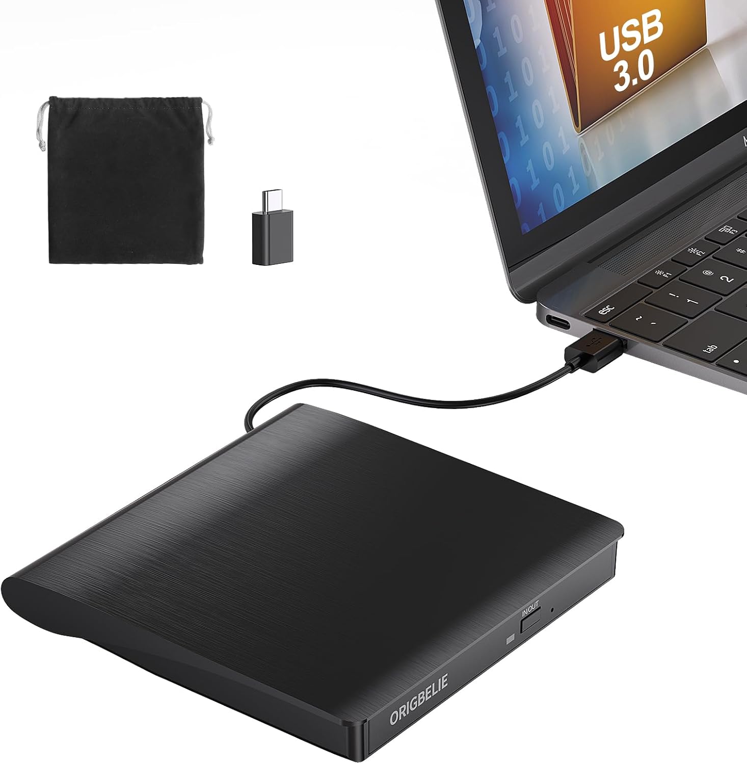 Origbelie Masterizzatore DVD Esterno USB 3.0 Type-C - immagine 1