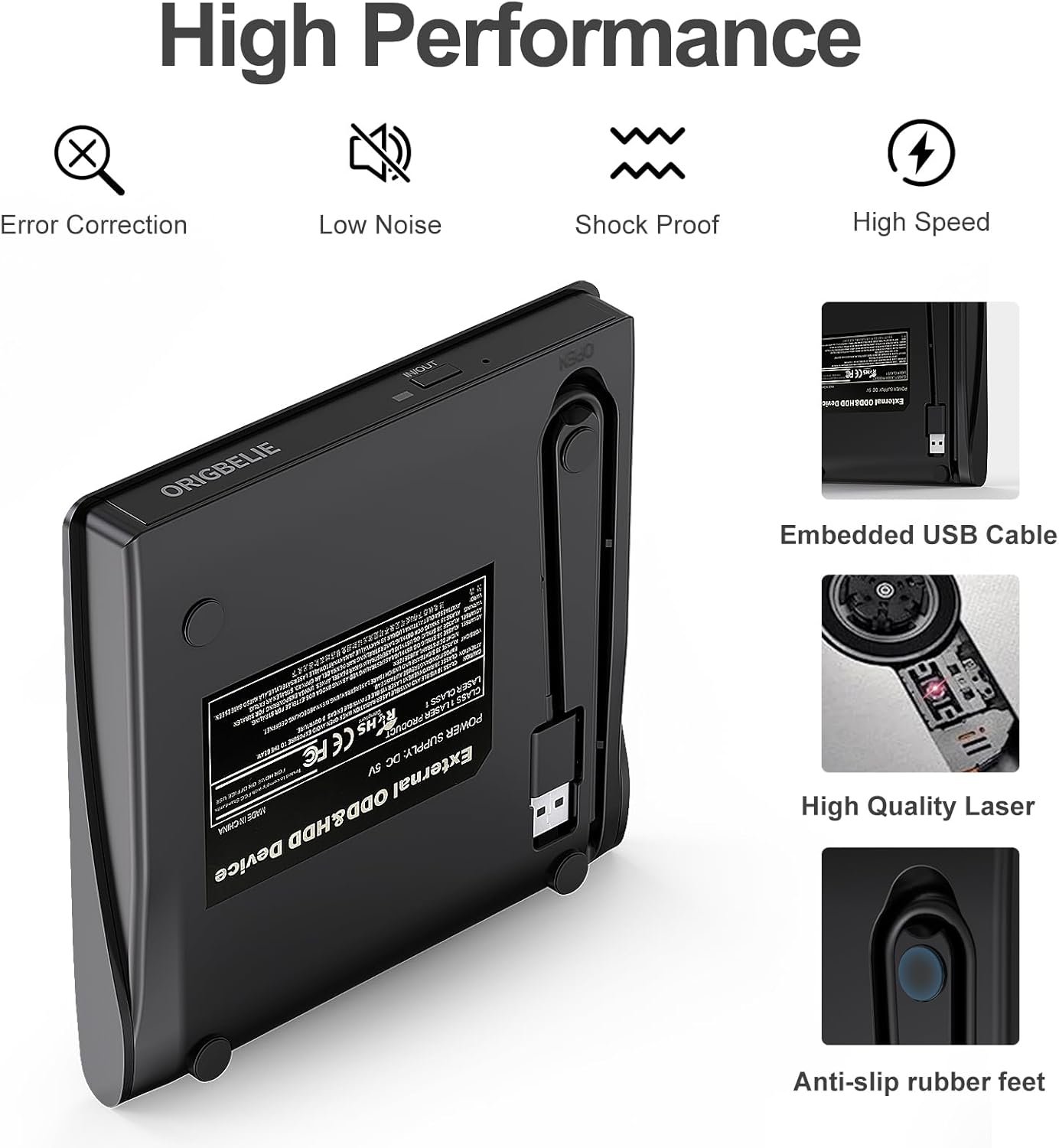 Origbelie Masterizzatore DVD Esterno USB 3.0 Type-C - immagine 7