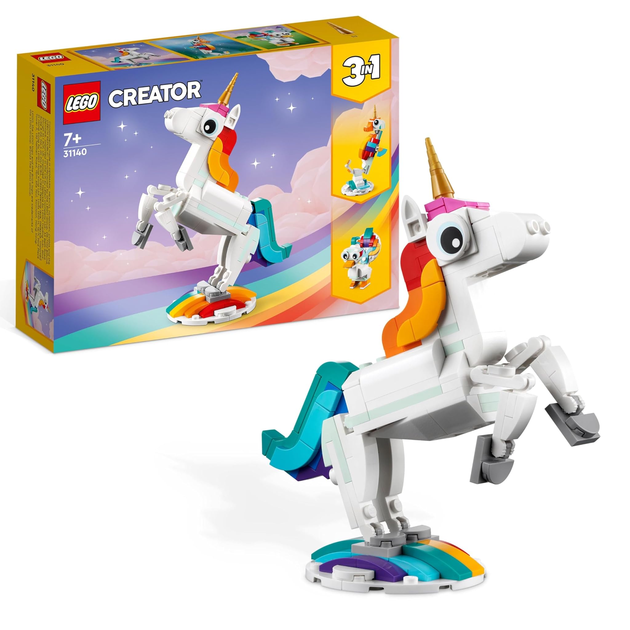 LEGO Creator 3 in 1 Unicorno Magico Giocattolo 31140