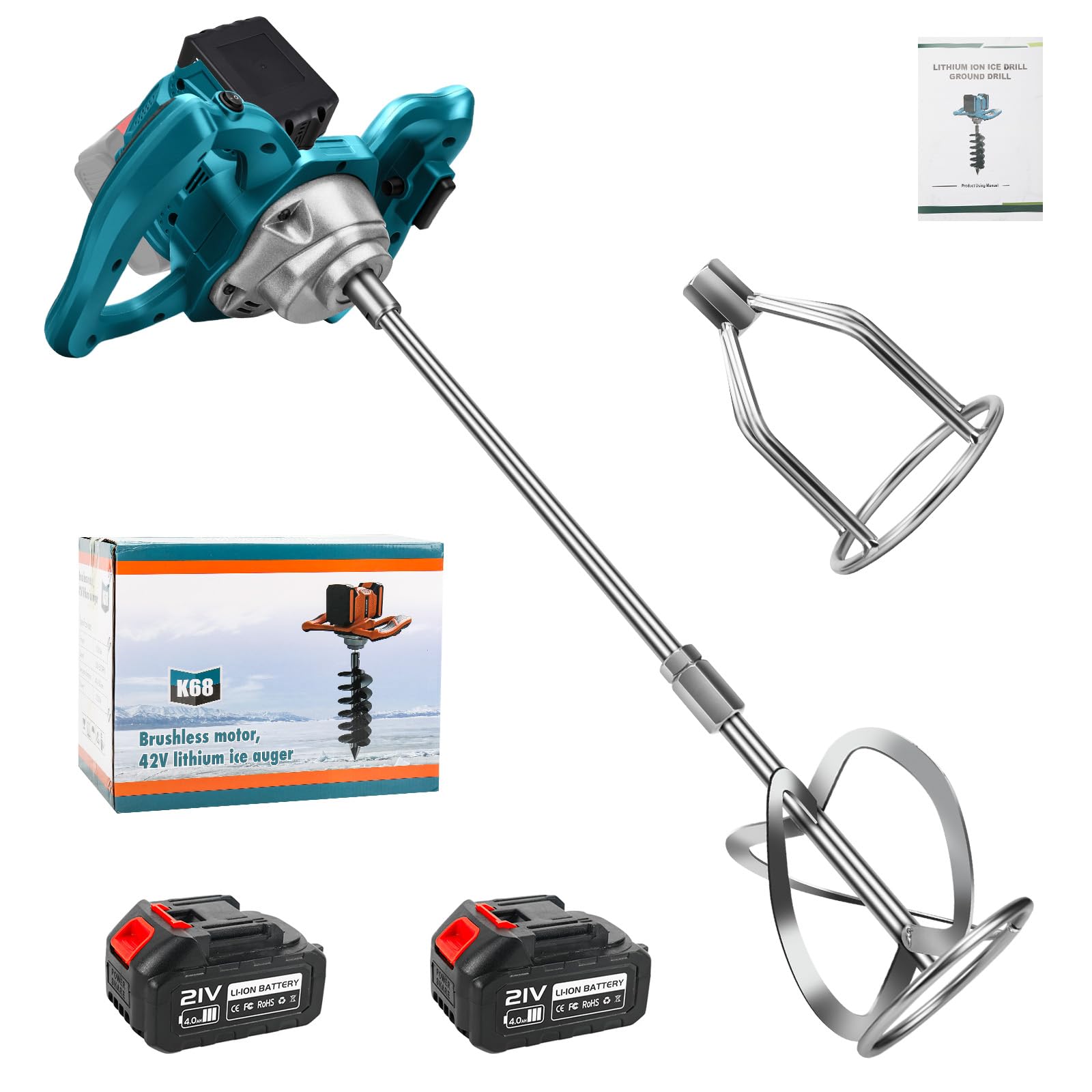 Miscelatore per Malta Elettrico 1200W con 2 Batterie