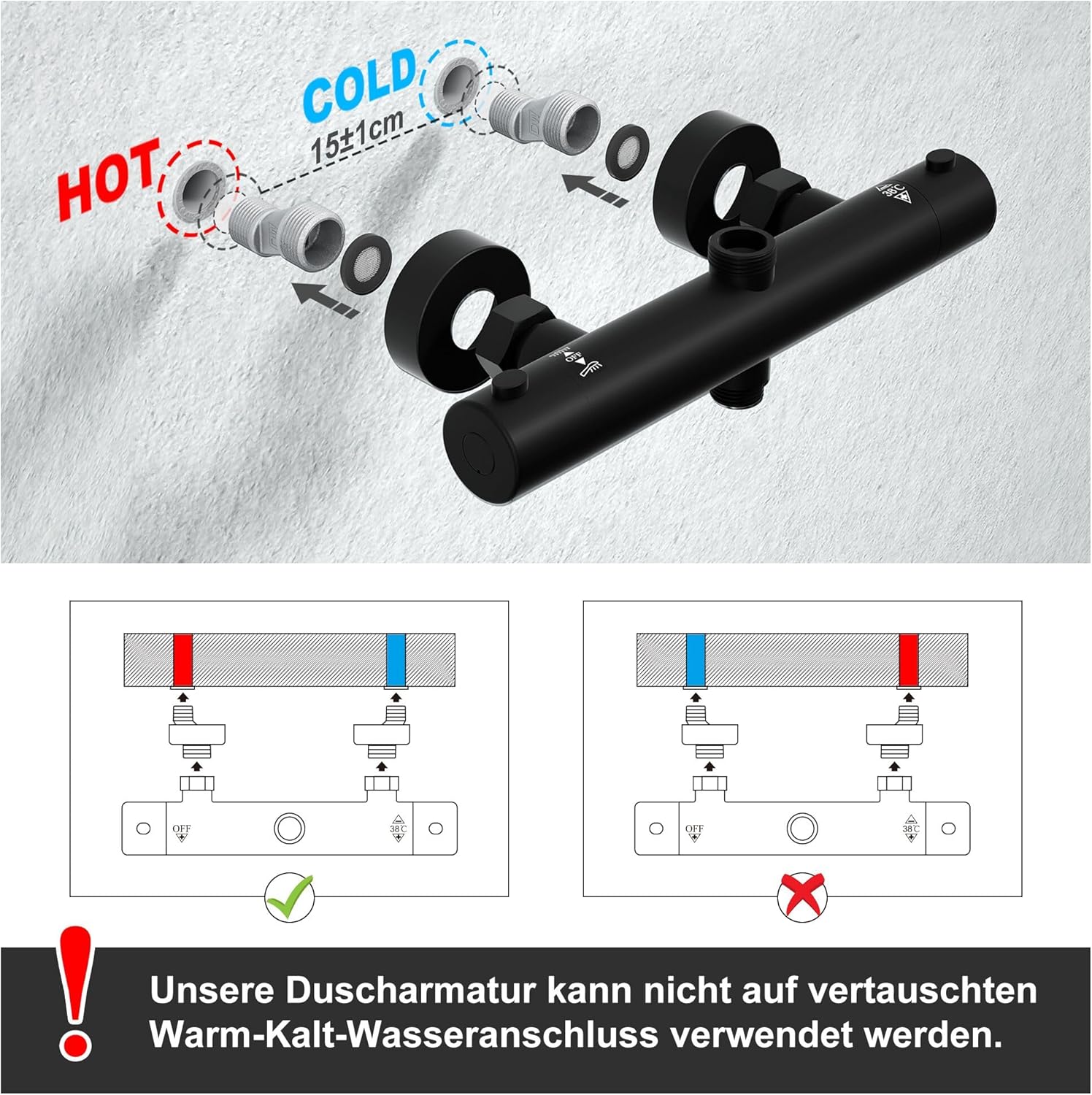 Joho Colonna Doccia Nera Idromassaggio Termostatica - immagine 4