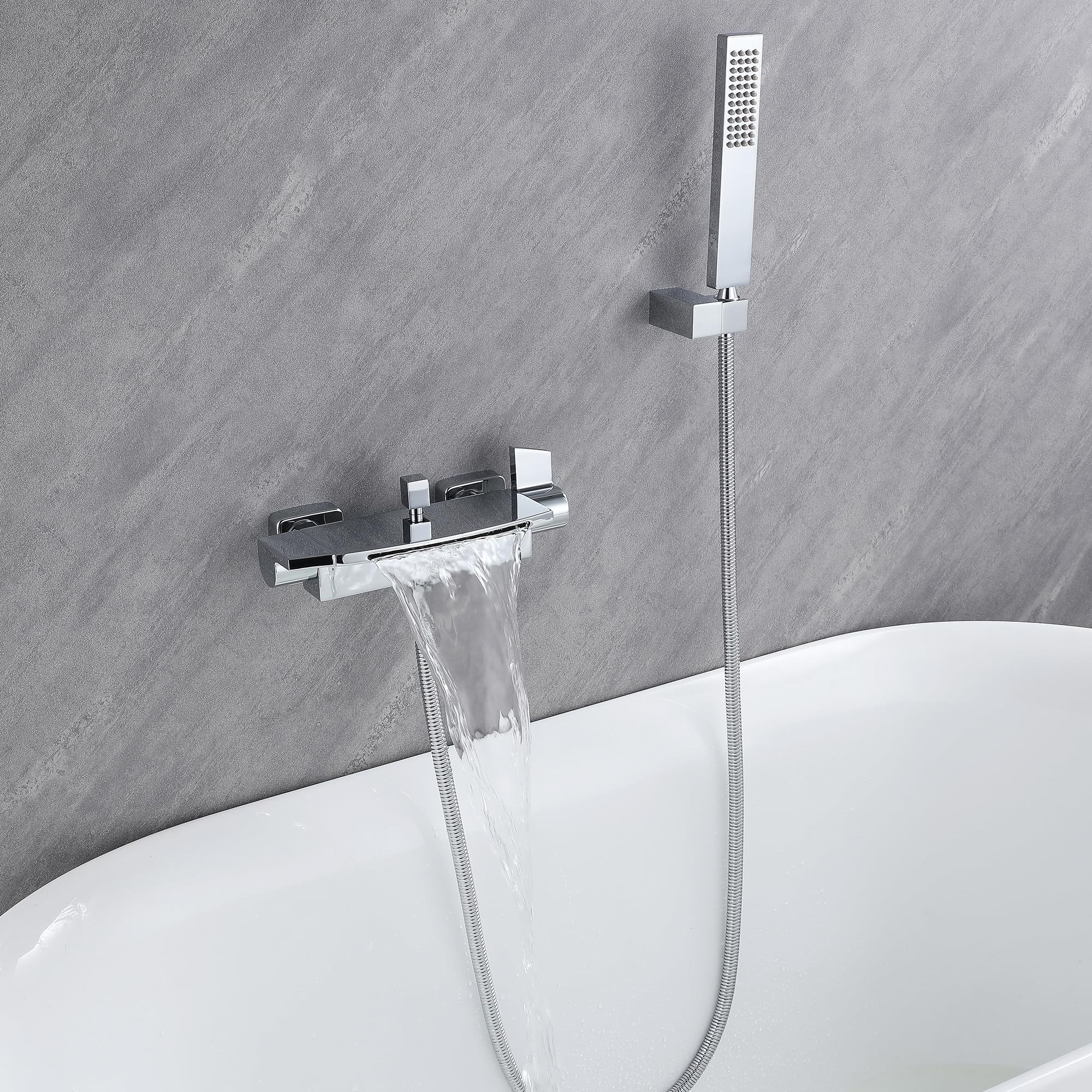 Miscelatore Vasca a Cascata da Incasso a Parete