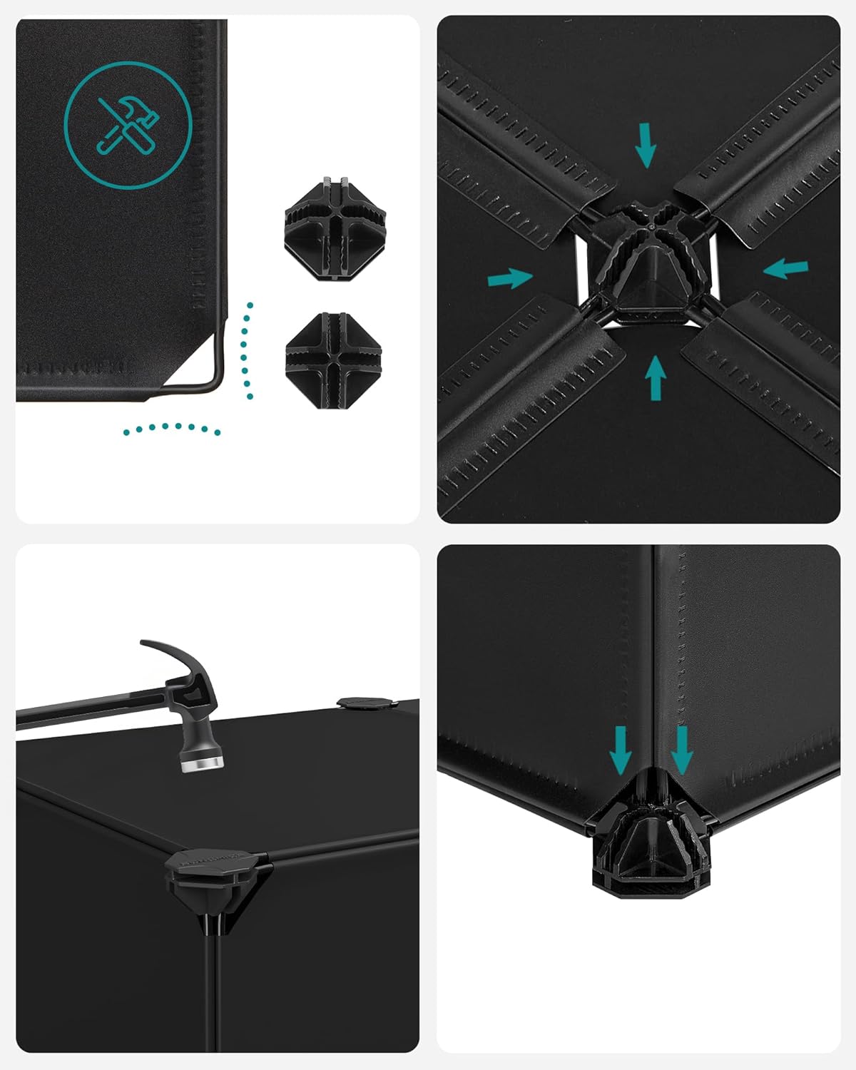 Songmics Scarpiera 10 Scomparti in Plastica, Nero - immagine 6