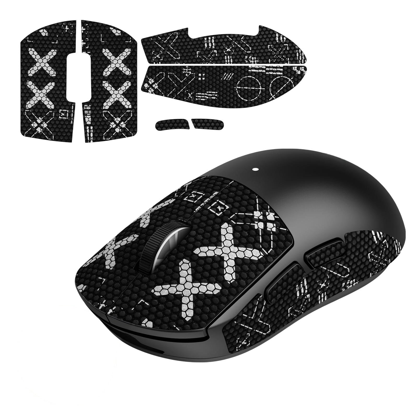 Nastro antiscivolo per mouse Logitech G Pro X Superlight Wireless, adesivo antiscivolo GPW X Superlight, adesivo per mouse wireless G Pro X, Black