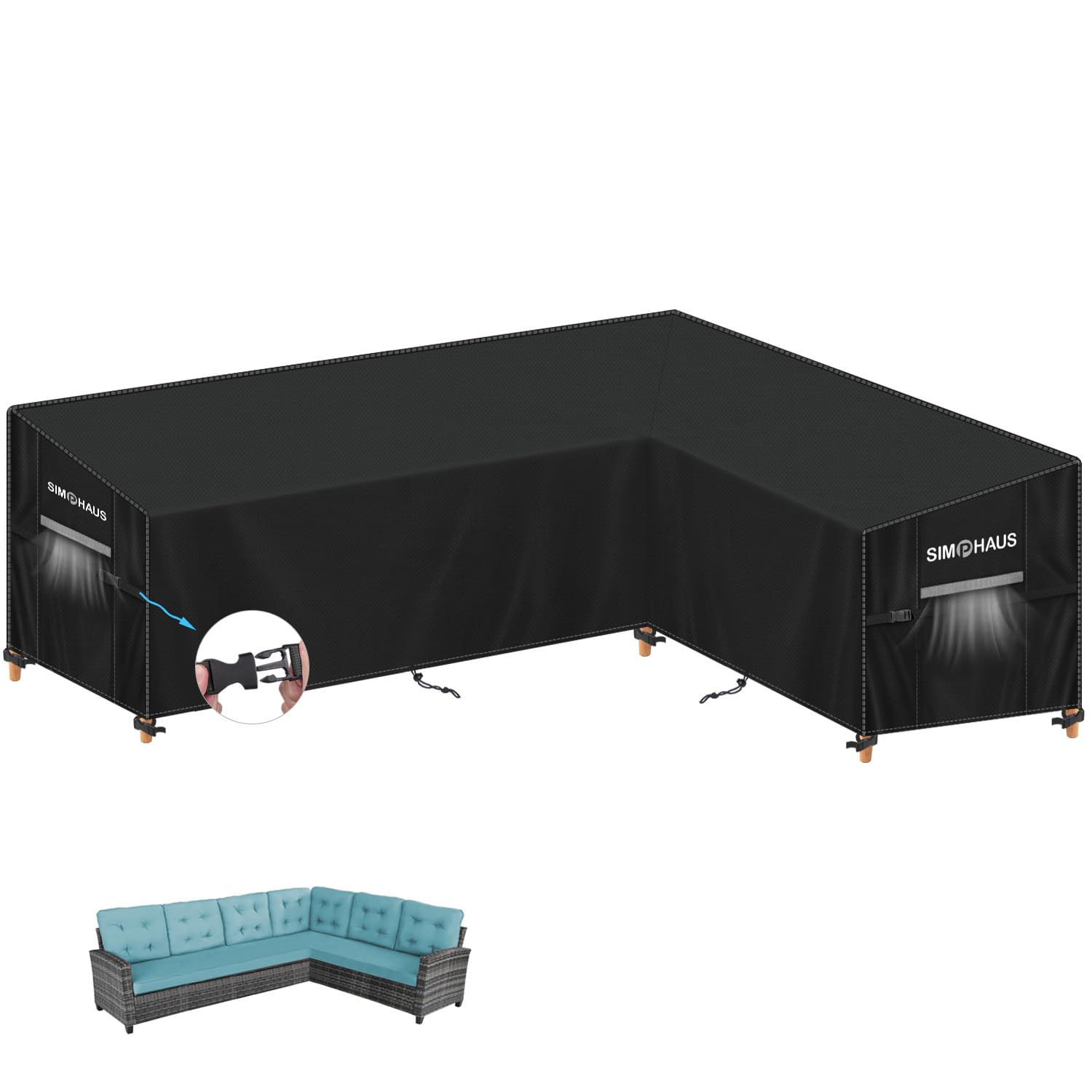 Copri Divano Angolare da Esterno Impermeabile 420D