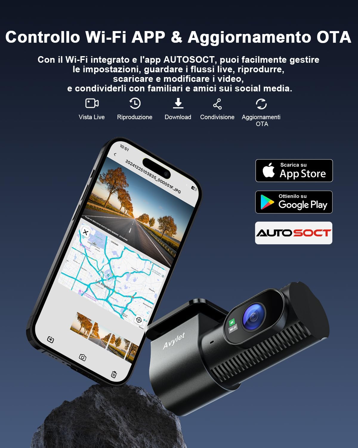 Dash Cam Auto 4K+1080P Doppia Telecamera 170°+150° - immagine 4