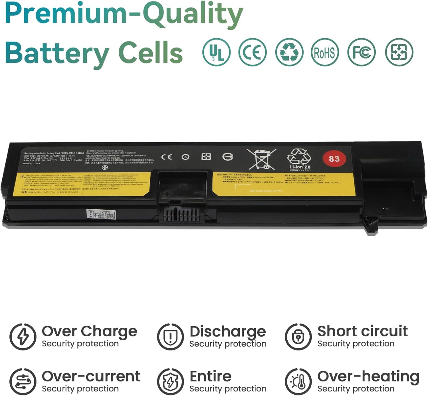 K Kyuer Batteria 41Wh per Lenovo ThinkPad E570 E570C E575 - immagine 7