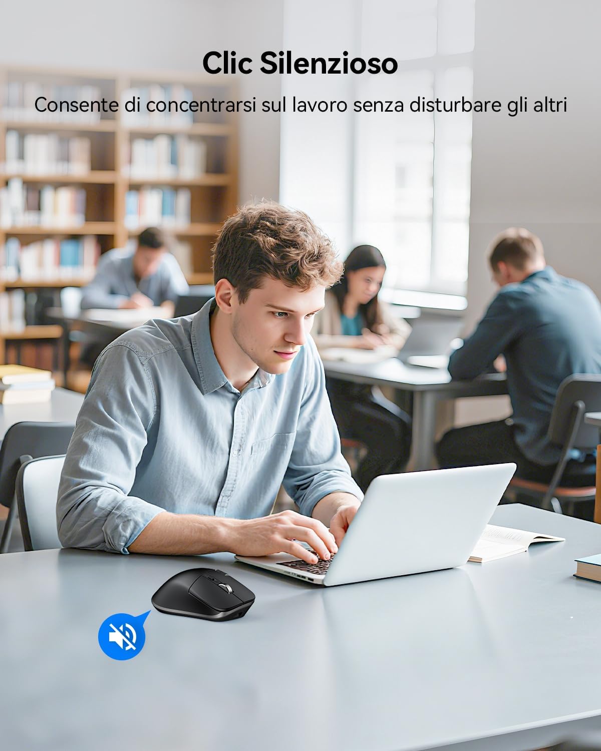 Tecknet Mouse Wireless Bluetooth 4800 DPI, Nero - immagine 7