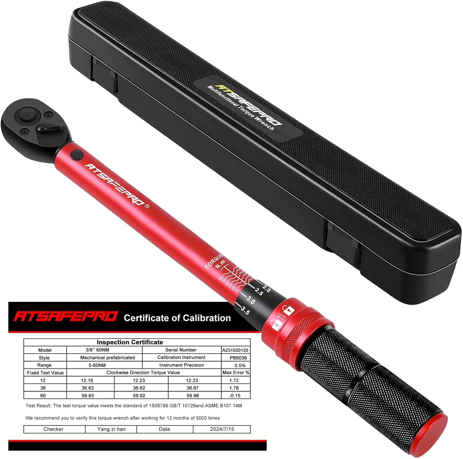 Atsafepro Chiave Dinamometrica 3/8'' 5-60 Nm