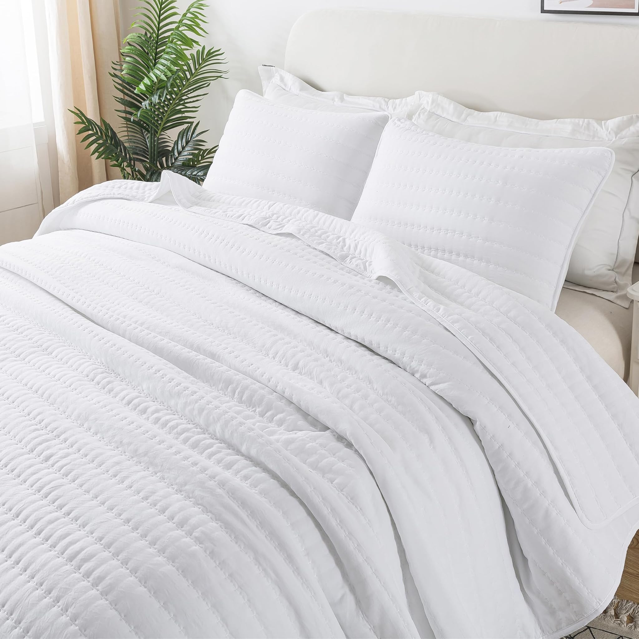 R.share Copriletto Matrimoniale Estivo 300x270cm, Bianco