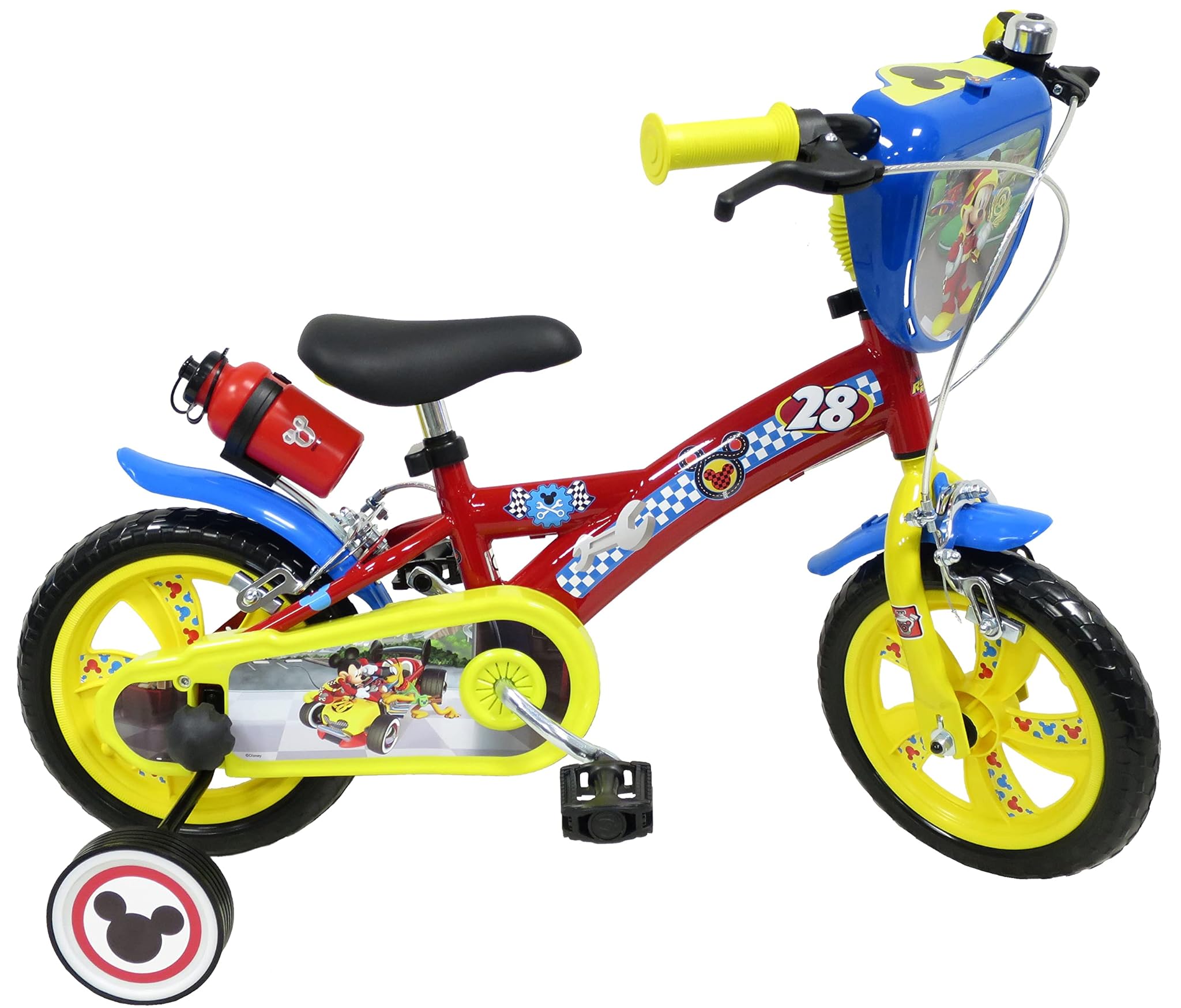 albri 12 Pollici, Bicicletta Mickey Mouse Bambino, Rosso