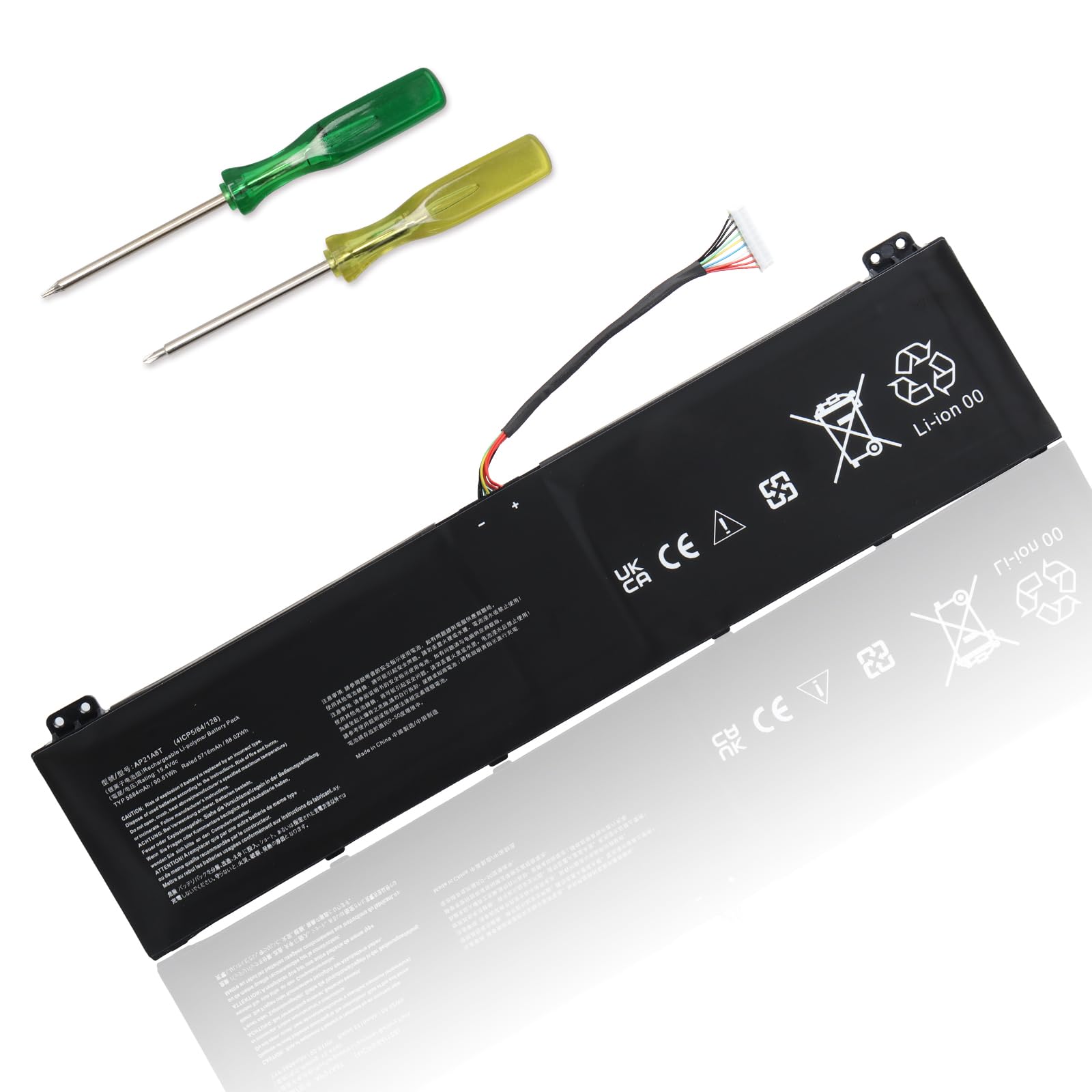 AP21A8T AP21A7T AP21A5T - Batteria compatibile con Acer Predator Helios 300 PH315-55 PH317-56 Serie, per Acer Nitro 5 AN517-55 serie (15,4 V 90,61 Wh)