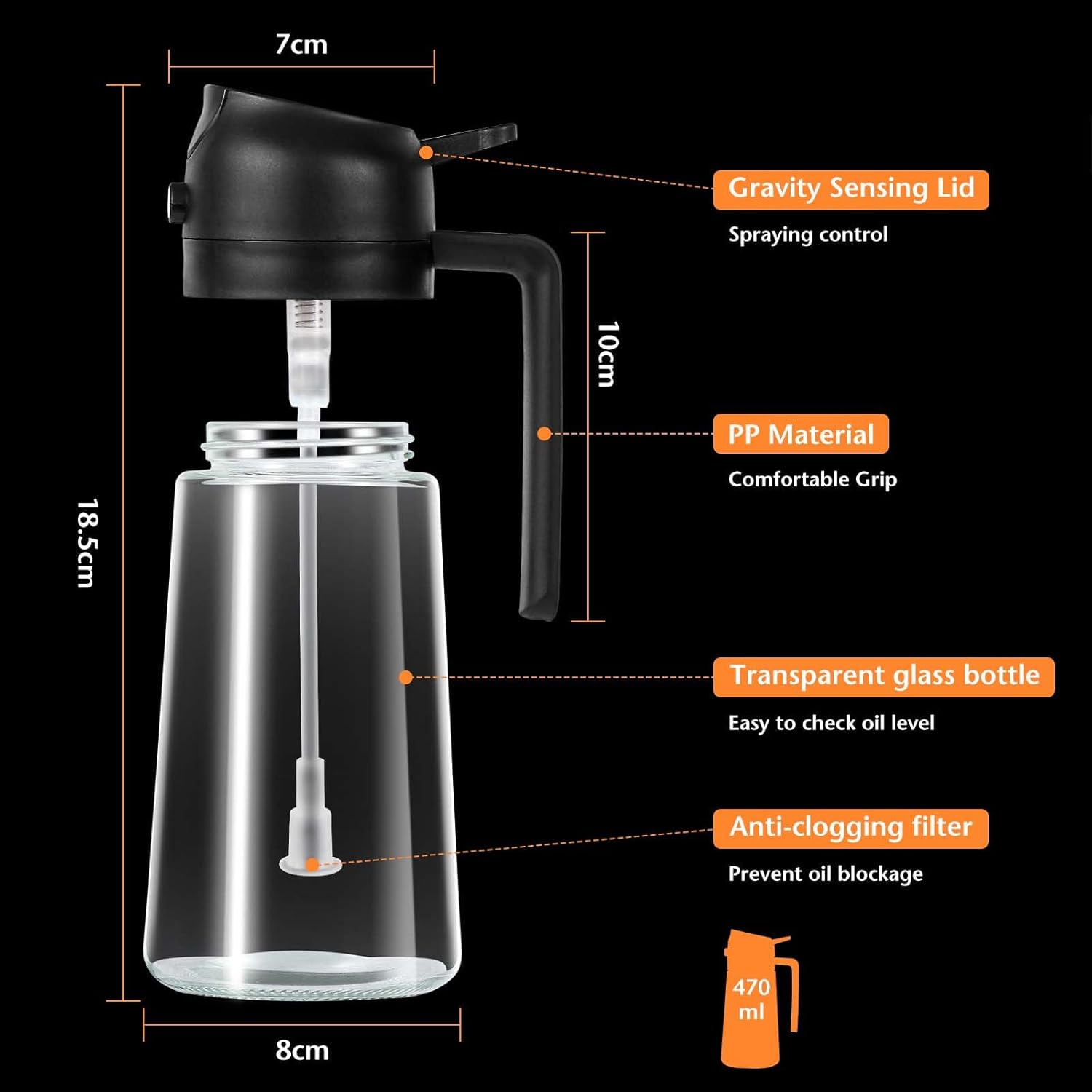 Blendura Spruzzino Olio 2 in 1 per Friggitrice Aria 470ml - immagine 2