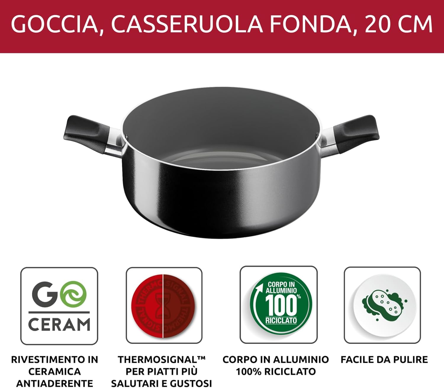 Lagostina Goccia Casseruola Fonda 20 cm - immagine 2
