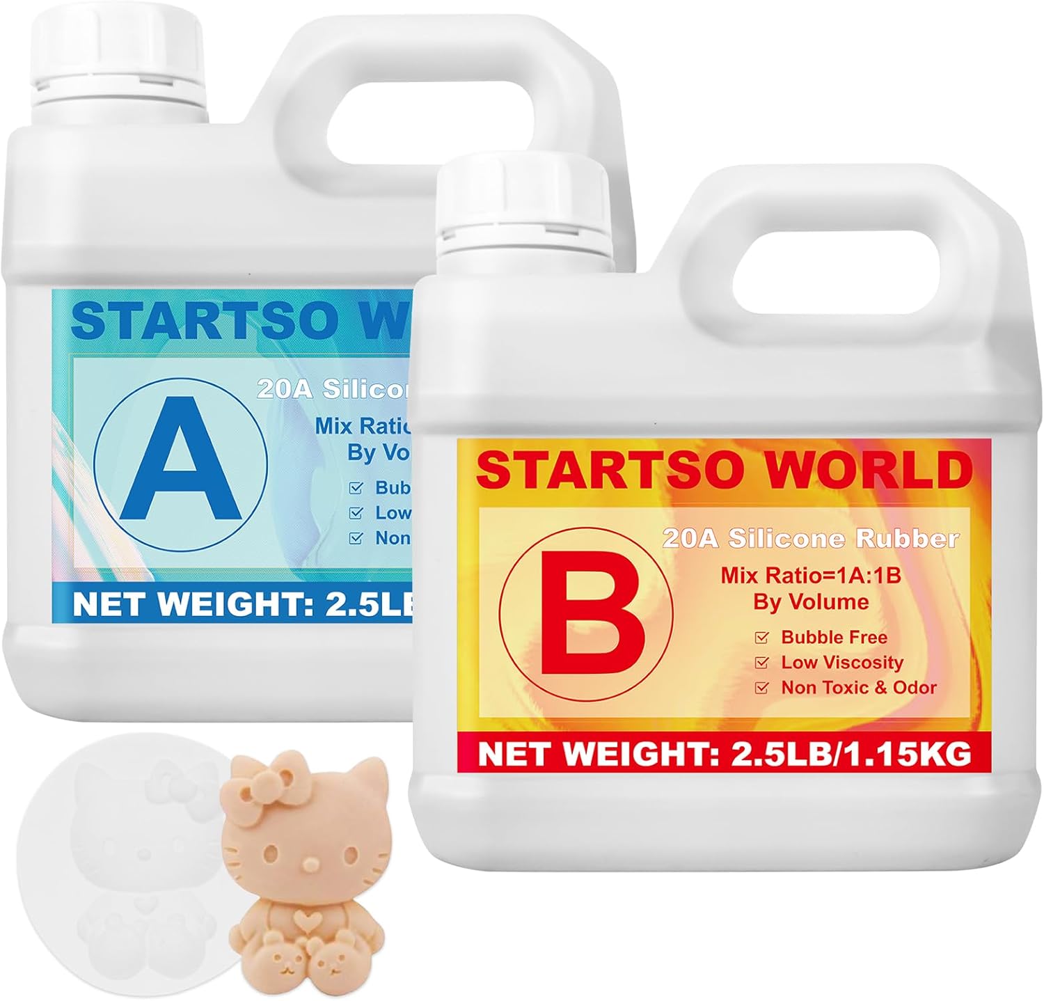 Silicone per Stampi 20A, 2L Liquido Trasparente - immagine 1